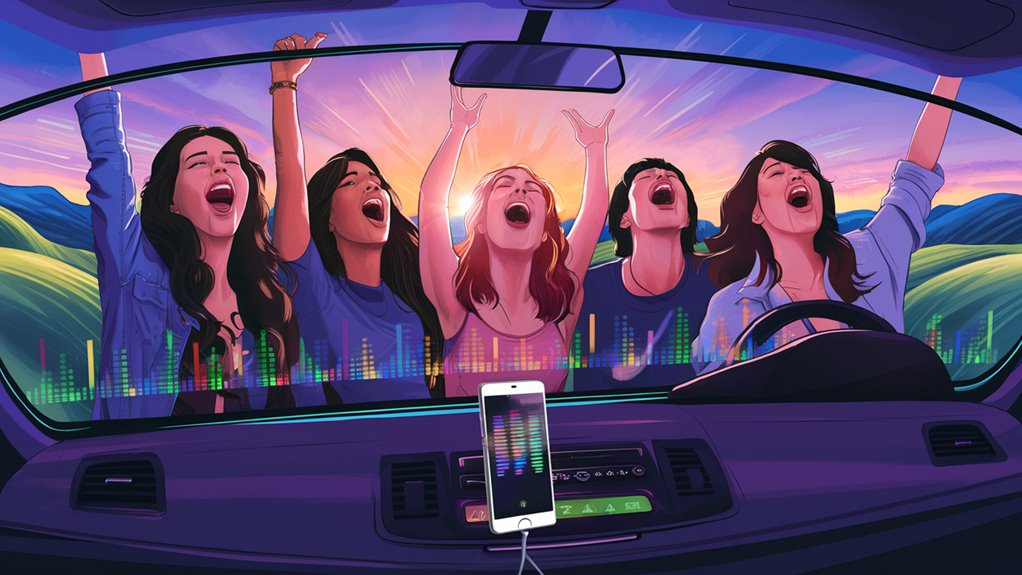 group singing while driving