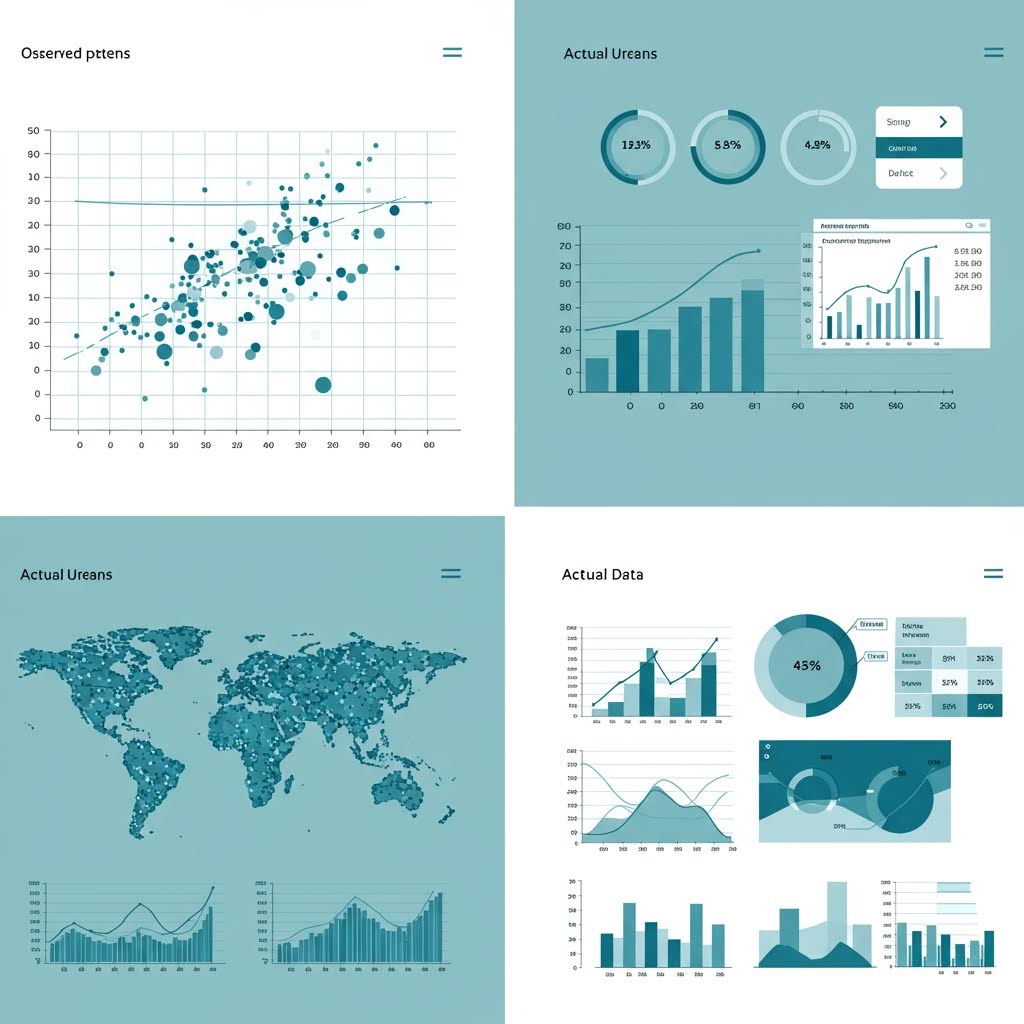 세계지도에 점들이 표시되고 하단에 그래프가 배치된 화면이 지역별 분포와 추세를 나타내는 장면