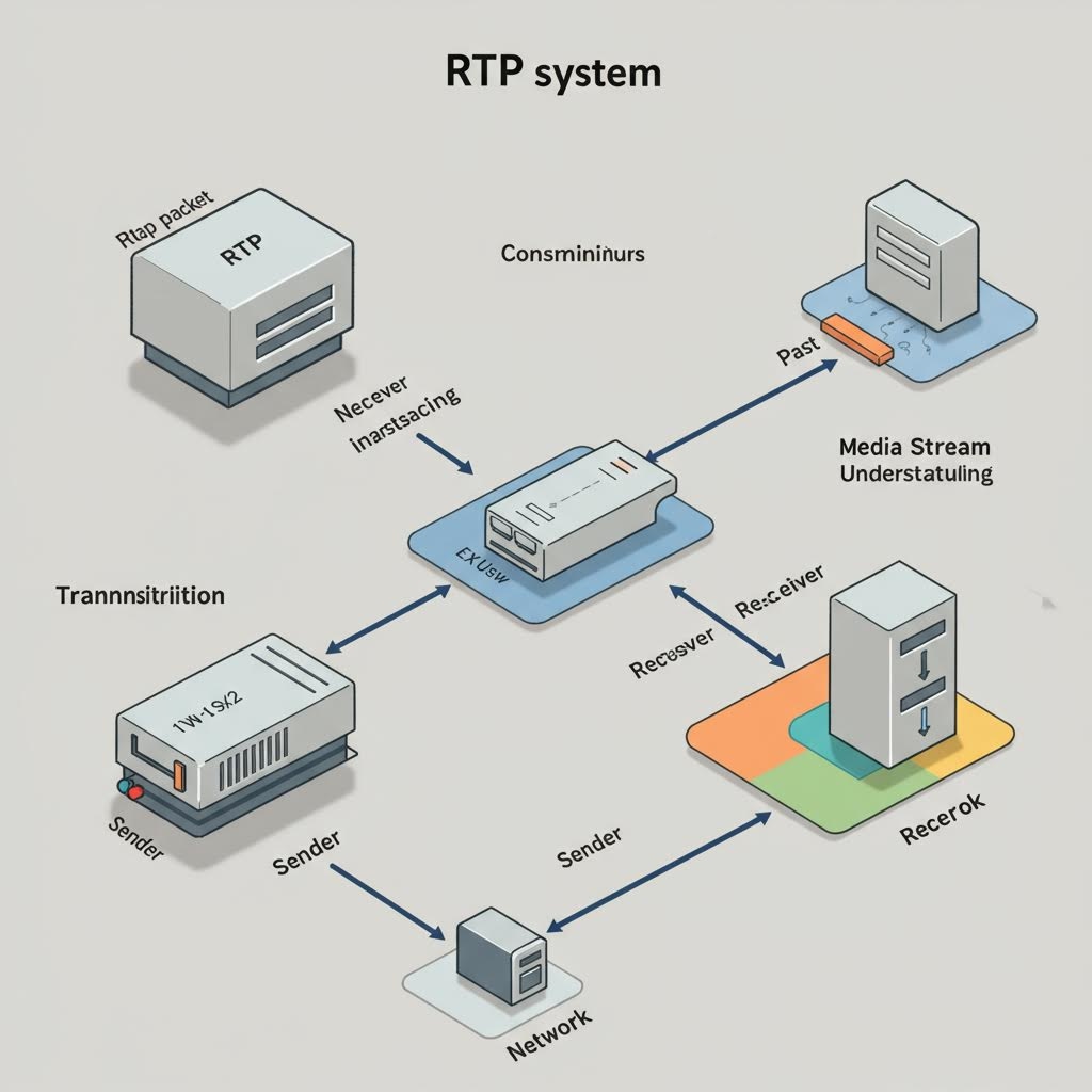 여러 장치 아이콘이 화살표로 연결되어 데이터가 송신자에서 네트워크를 거쳐 수신자로 흐르는 과정을 단순하게 표현한 구성