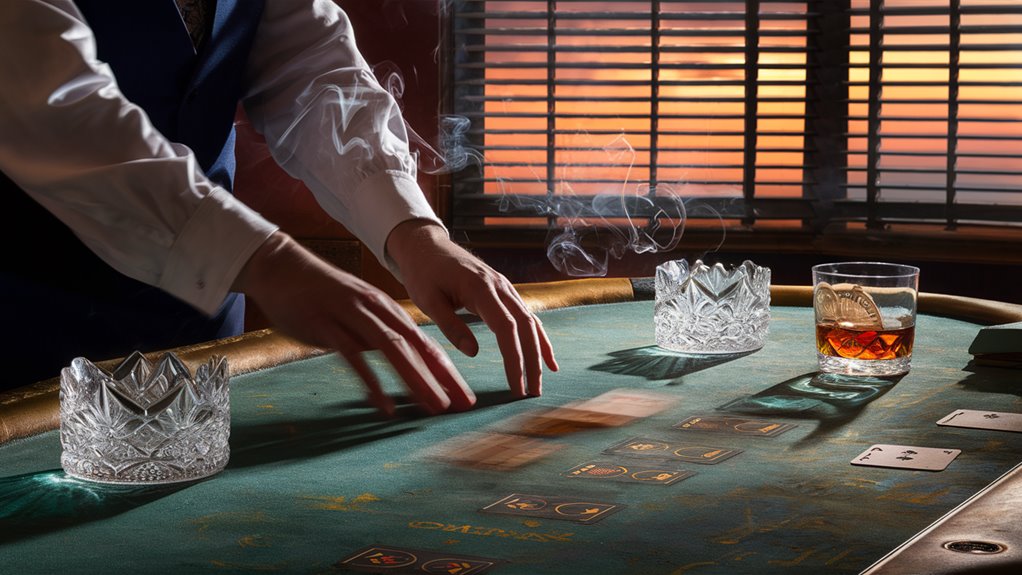 darkening casino cards evening