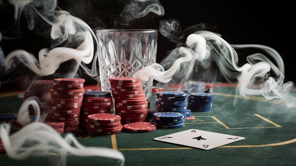 poker game with smoke