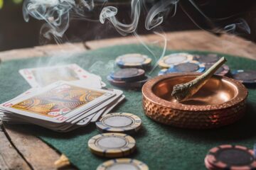 poker players smoking cannabis
