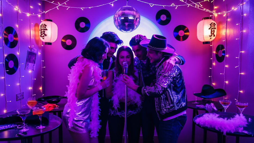 themed karaoke party atmosphere