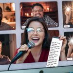 online friends sing together