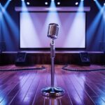 singing alone with microphone
