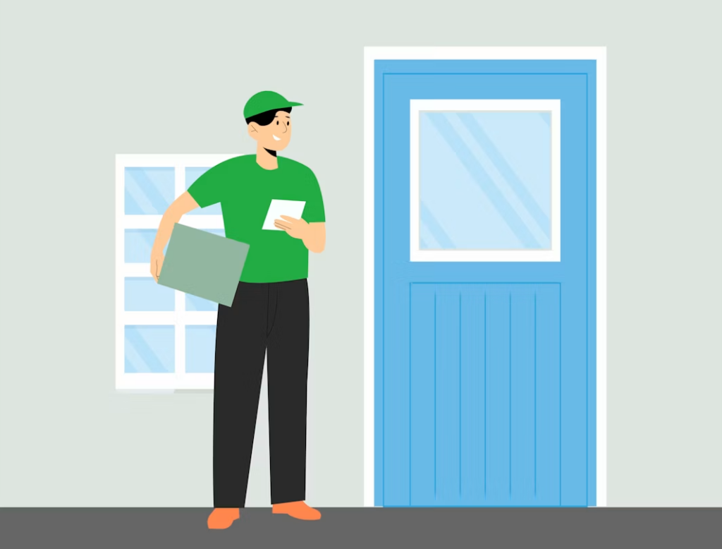 Fast package delivery and shipping timeline illustration